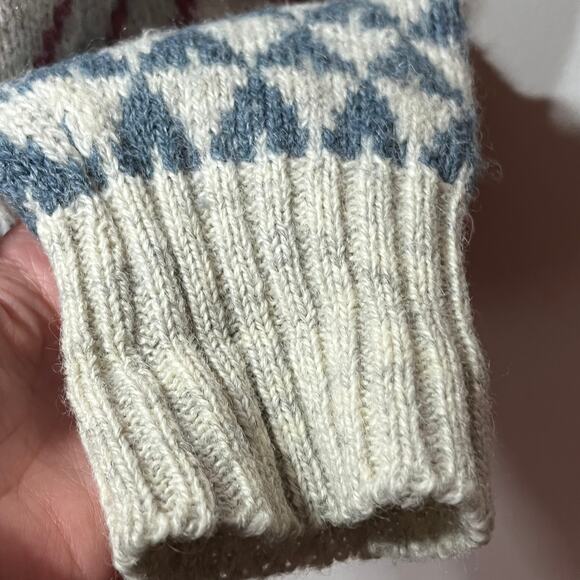 Northern Isles Sweater VTG Nordic Shetland Wool Acrylic Gray Blue Pullover M - Picture 4 of 6